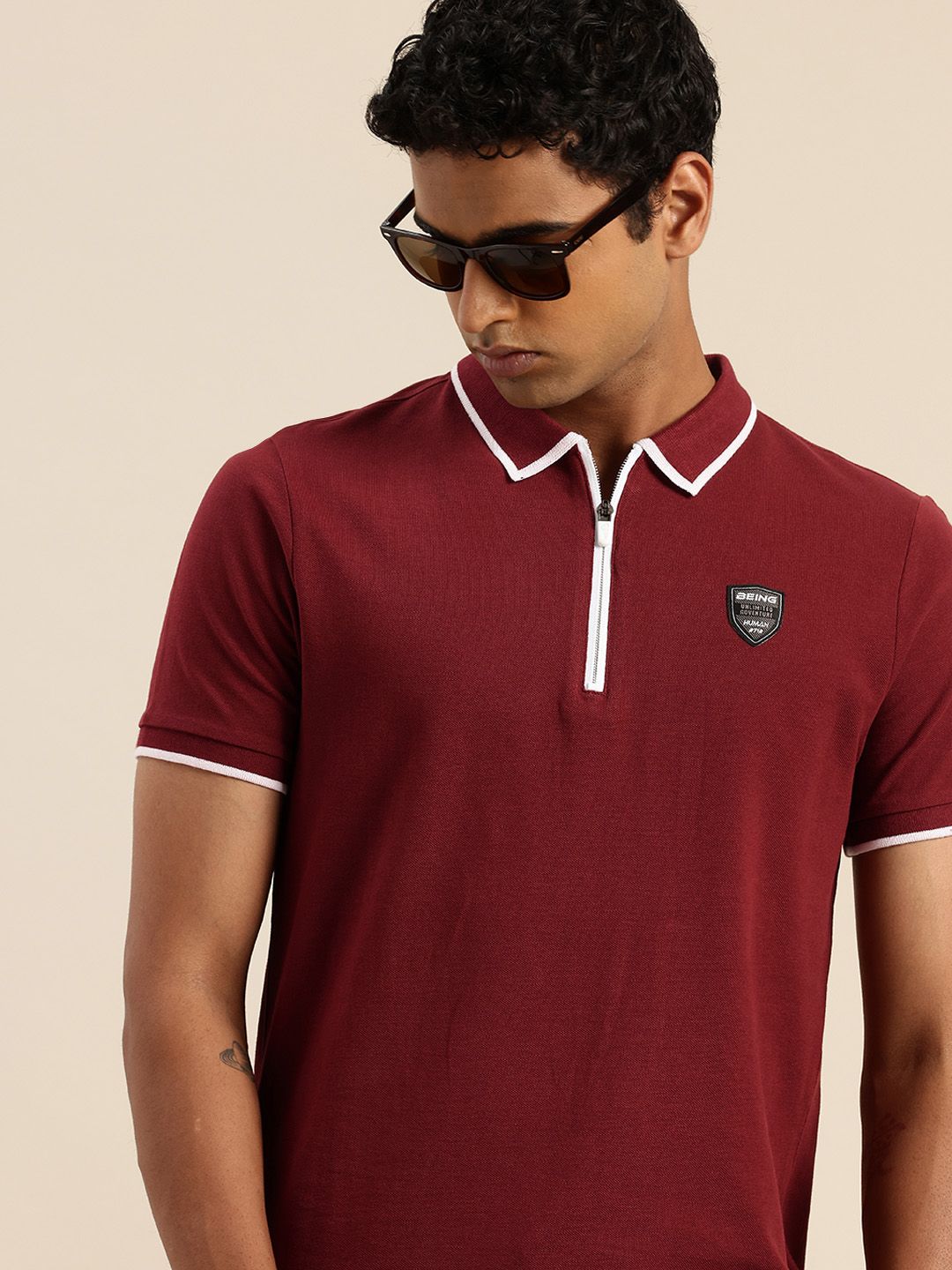 Being Human Pure Cotton Polo Collar Casual T-shirt