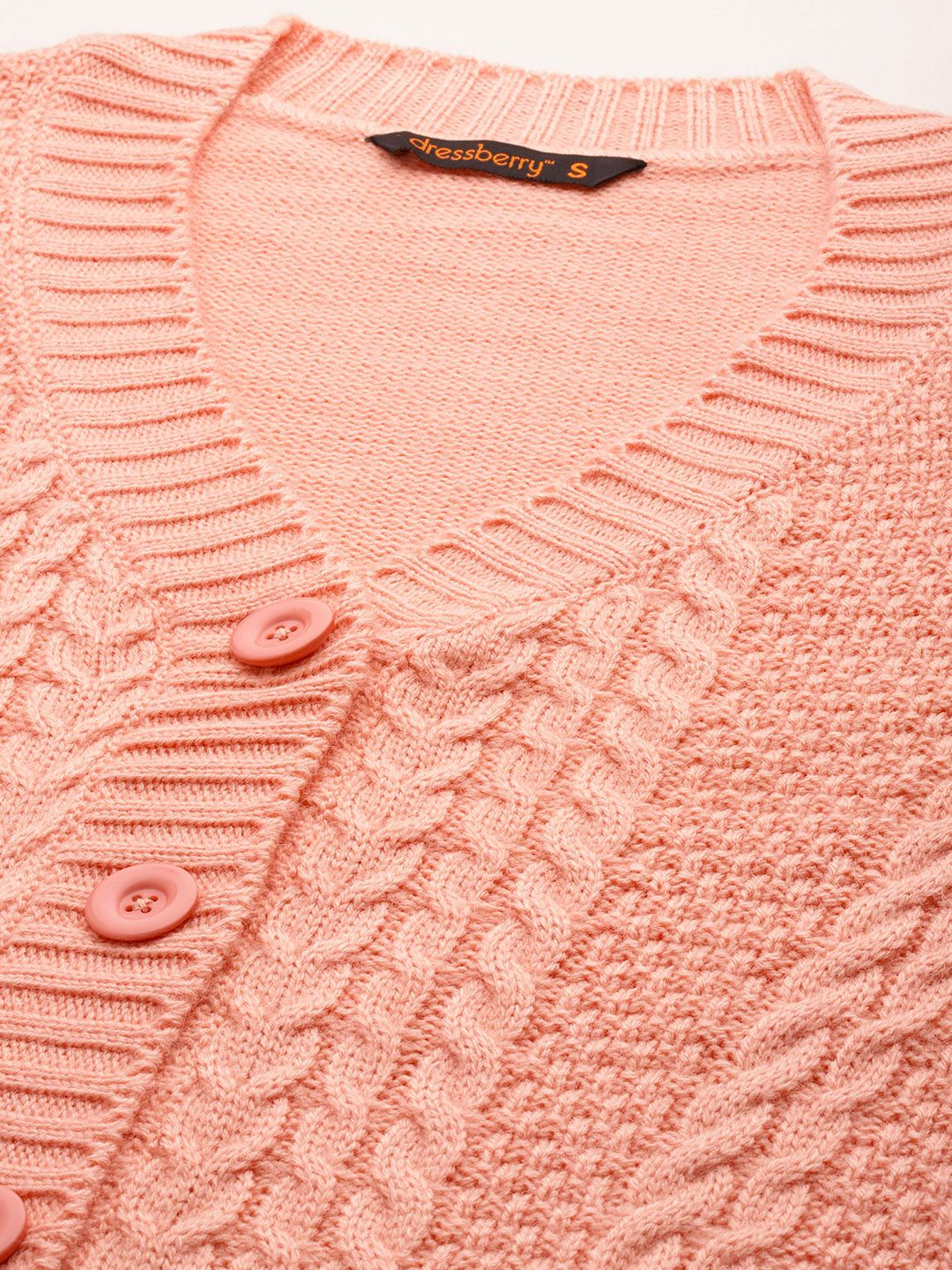 DressBerry Women Acrylic Cable Knit Cardigan