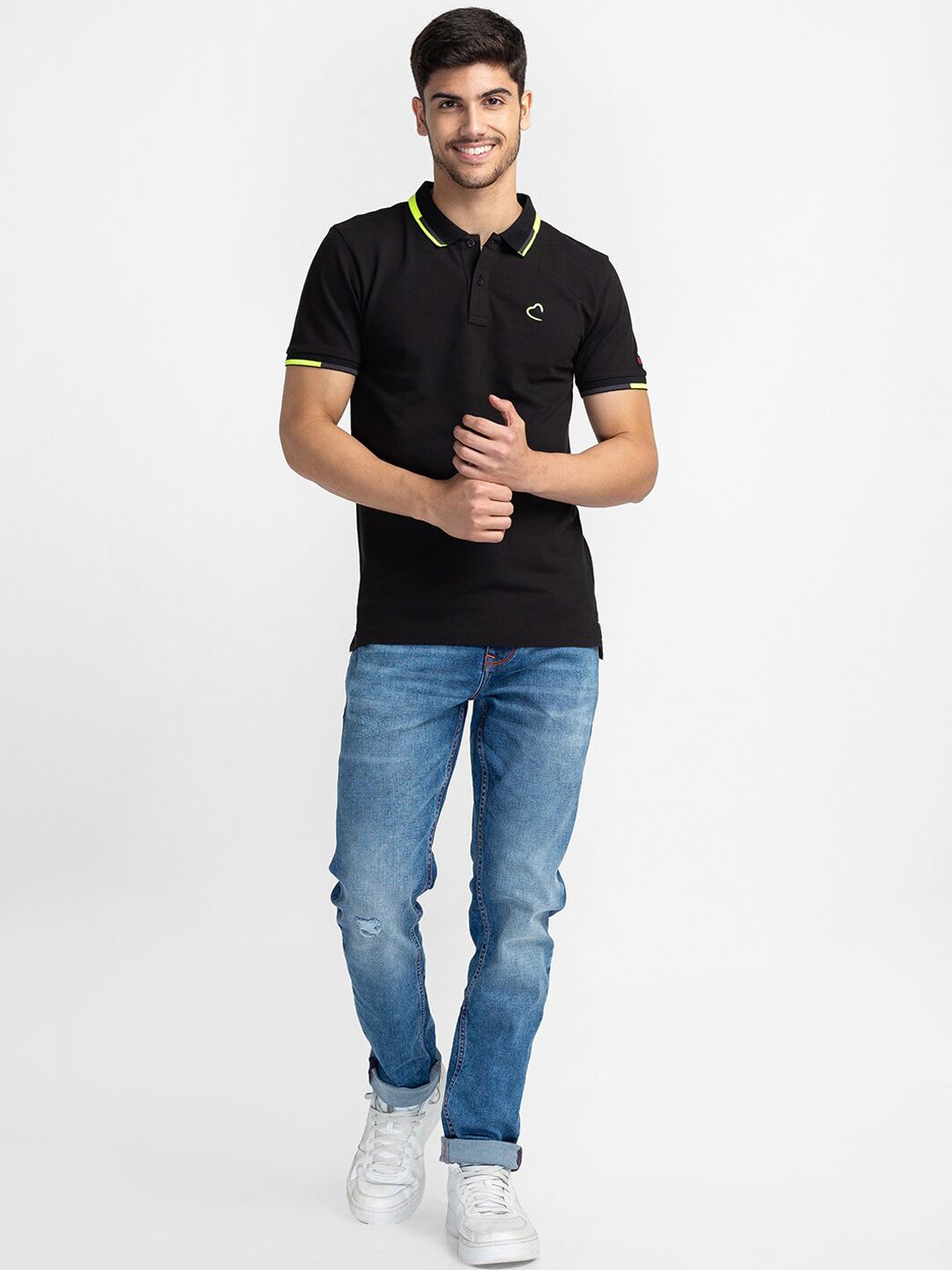 Being Human Men Slim Fit Low Distress Light Fade Jeans