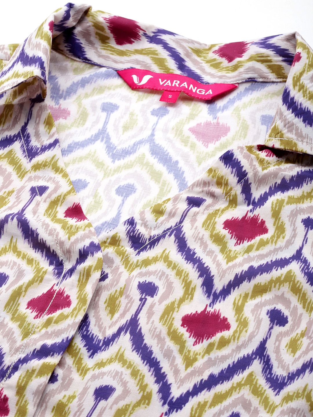 Varanga Abstract Woven Design Flared Kurta with Trousers