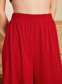 Berrylush Cropped Top & Wide Leg Trousers