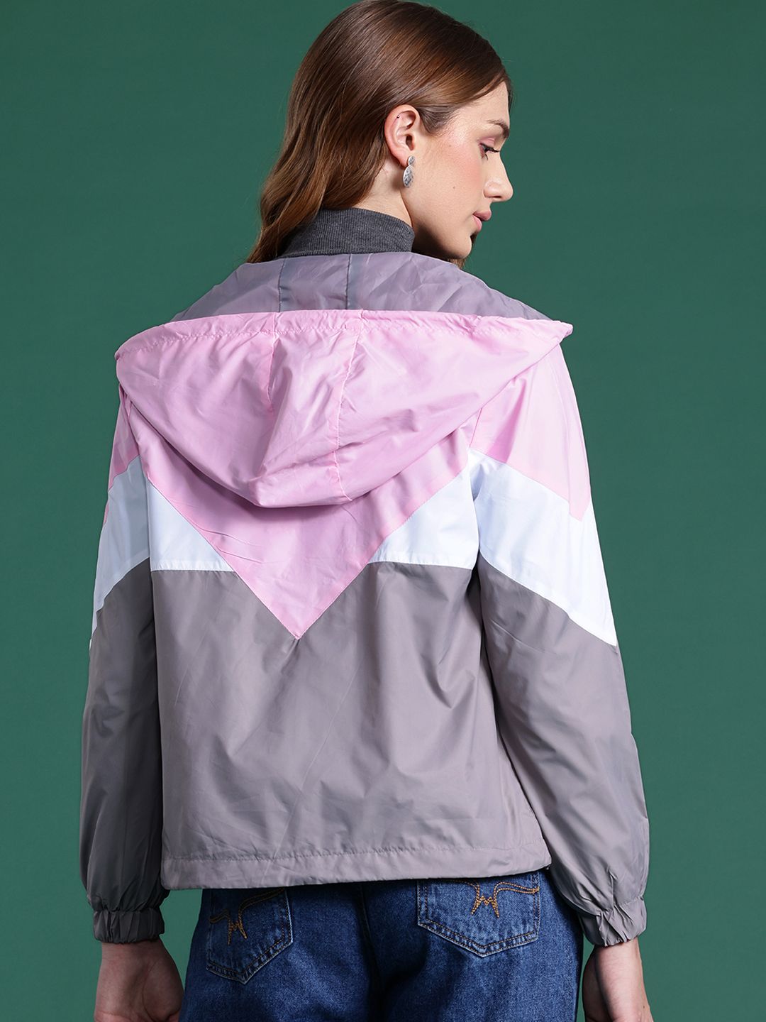 DressBerry Colorblocked Hooded Tailored Jacket