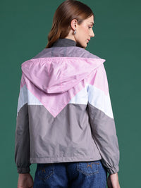 DressBerry Colorblocked Hooded Tailored Jacket