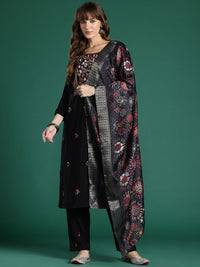 Indo Era Floral Embroidered Regular Thread Work Kurta with Trousers & With Dupatta