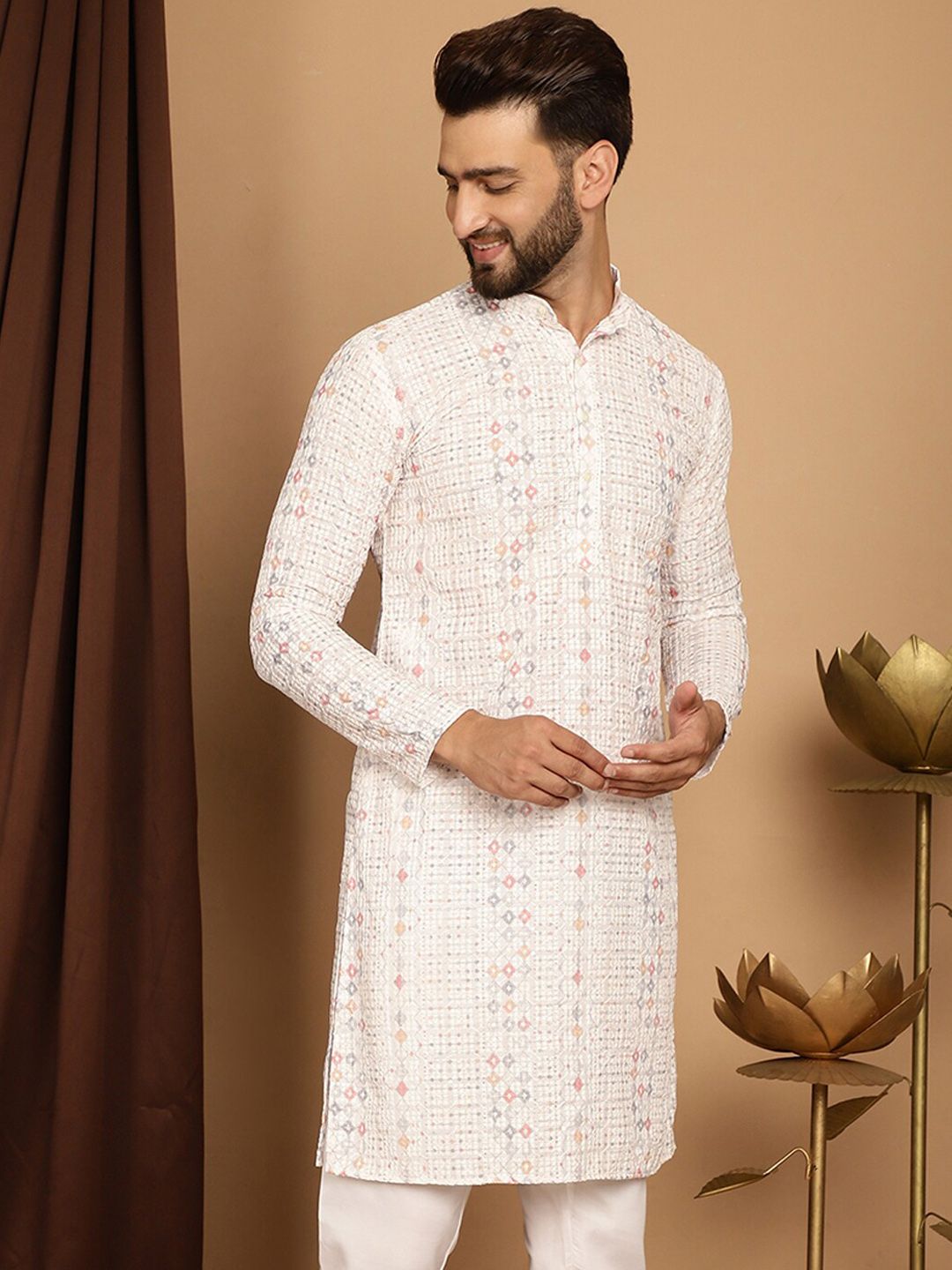 SOJANYA Kurta Katun Bersulam Motif Etnik Labuci