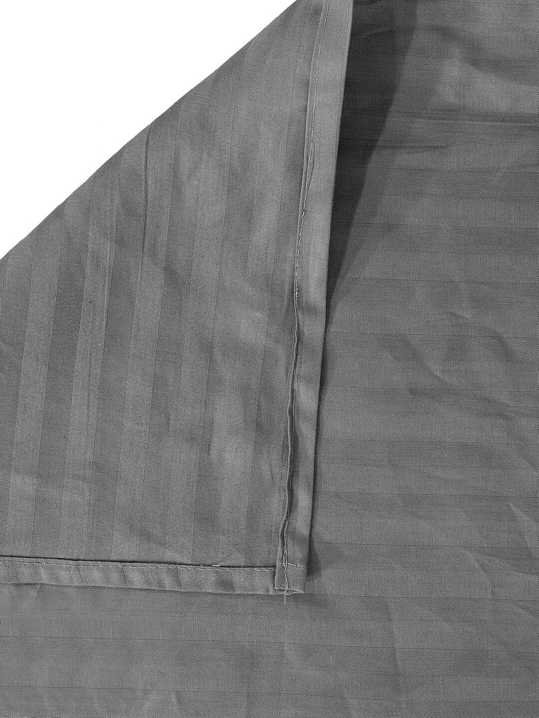 HOSTA HOMES Grey Solid 260 TC Cotton 1 Single Bedsheet with 1 Pillow Covers
