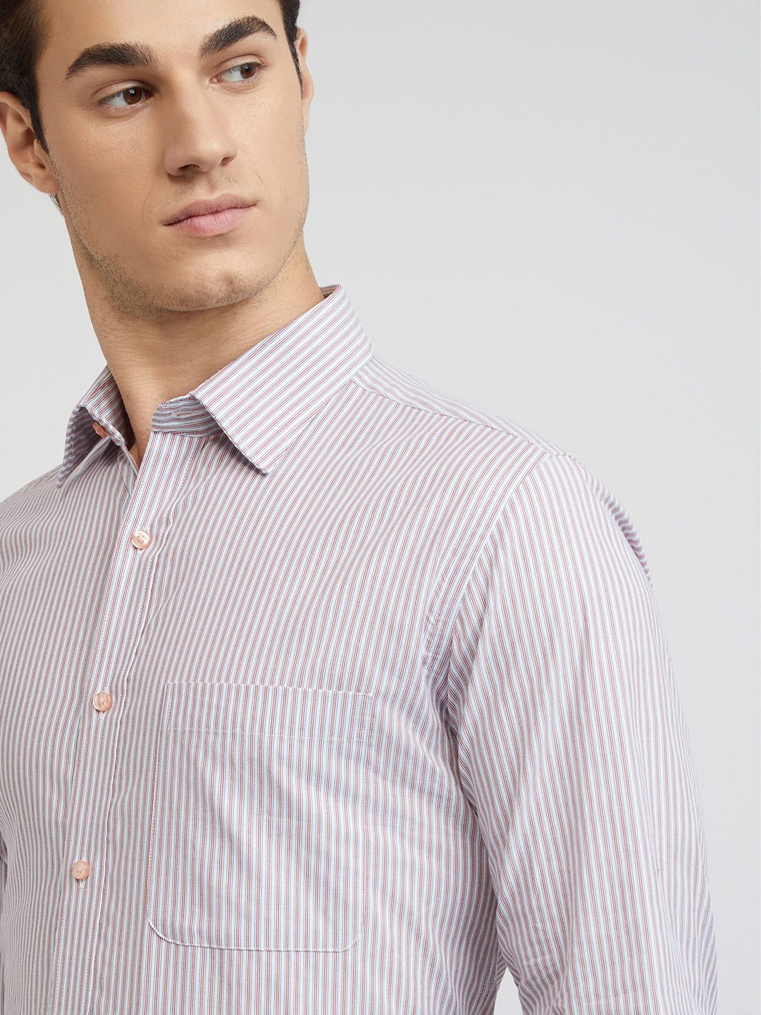 Raymond Slim Fit Striped Pure Cotton Formal Shirt