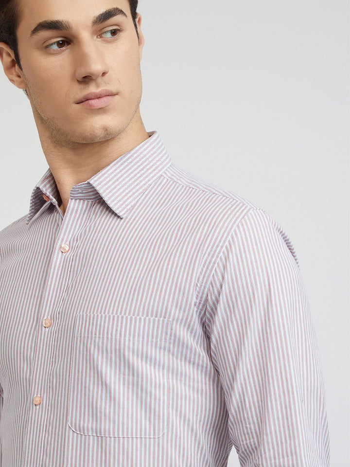 Raymond Slim Fit Striped Pure Cotton Formal Shirt