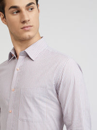 Raymond Slim Fit Striped Pure Cotton Formal Shirt