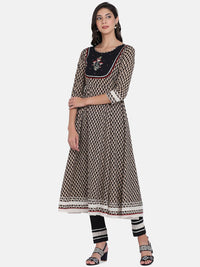 KALINI Ethnic Motifs Printed Pure Cotton Kurta With Trousers & Dupatta