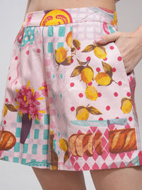 ESPYR By Tokyo Talkies Women Printed Waistcoat And Shorts Co-Ord Set