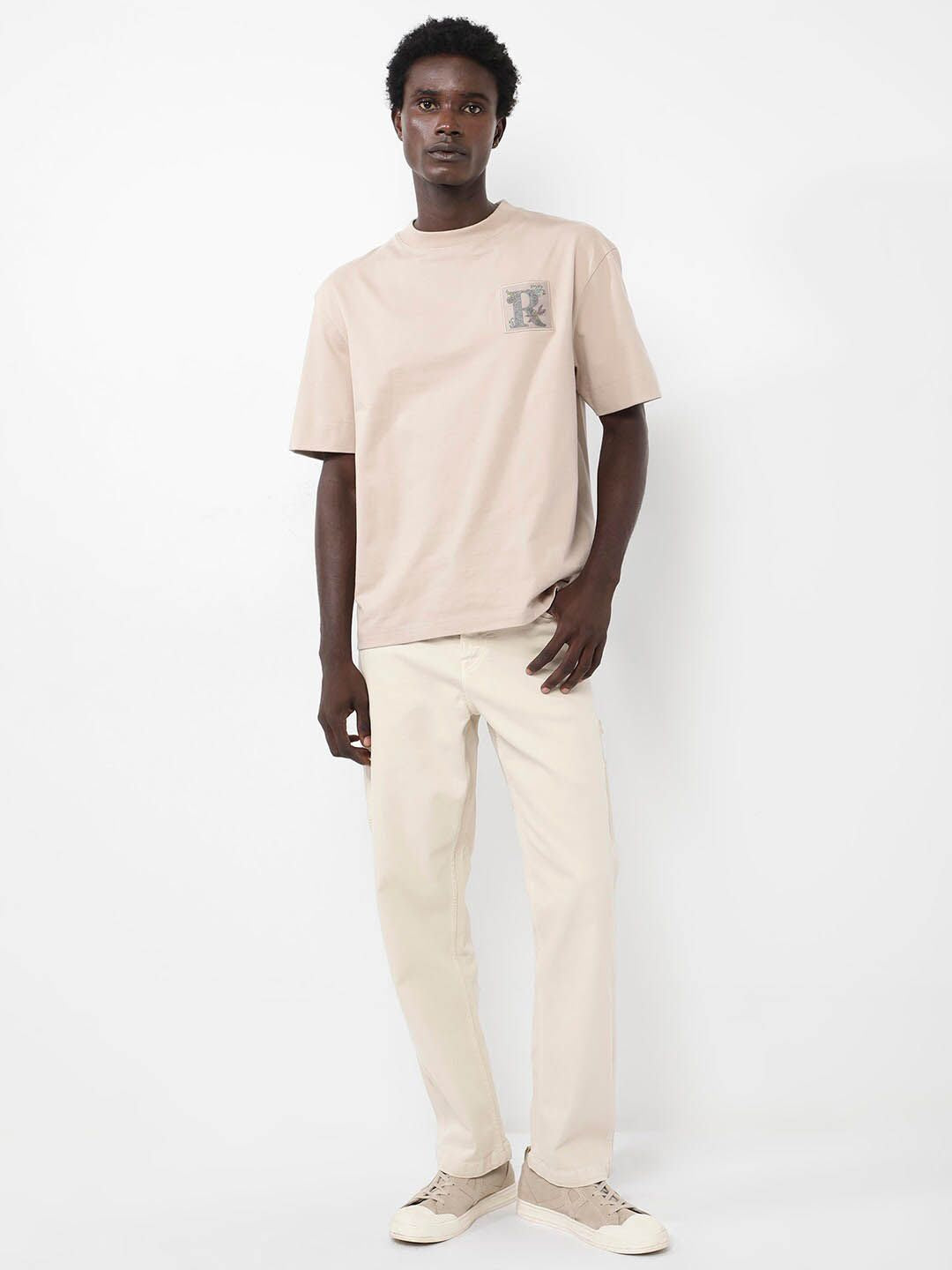 RARE RABBIT Men Yates Round Neck Oversized T-Shirt