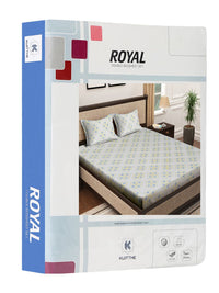 KLOTTHE Cotton Dotted 400 TC King Superfine Bedsheet dengan 2 Sarung Bantal-98 x 89 inci