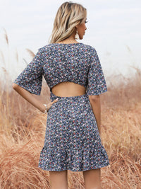 DressBerry Floral Print Empire Mini Dress
