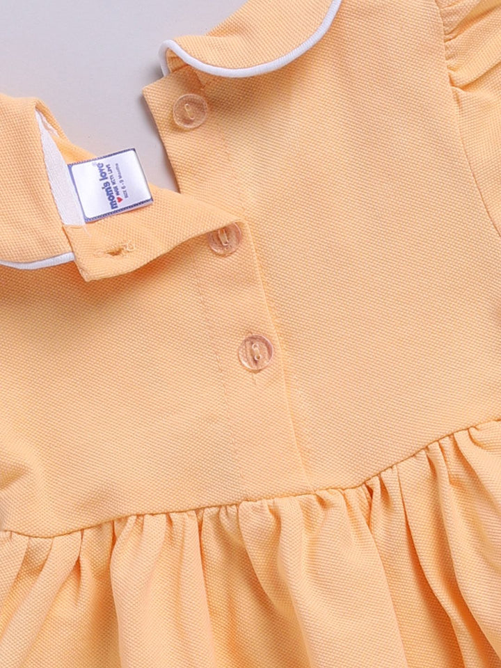Moms Love Infant Girls Peter Pan Collar Puff Sleeve Fit & Flare Dress