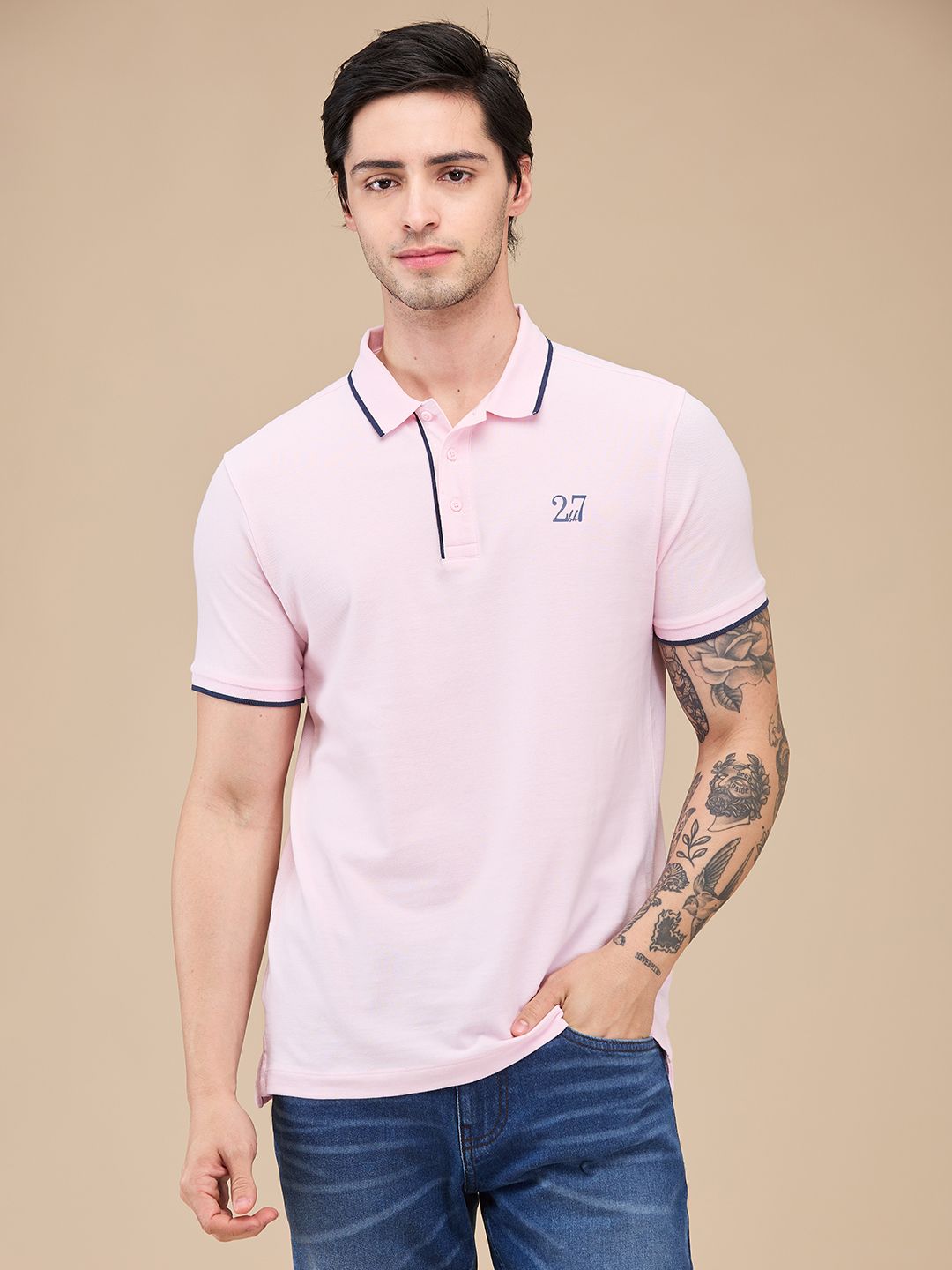 Being Human Polo Collar Pure Cotton T-shirt