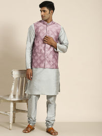 SOJANYA Men Grey Kurta with Churidar