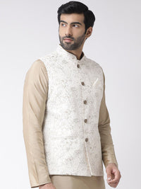 KISAH Men Printed Zari  Regular Fit Nehru Jacket