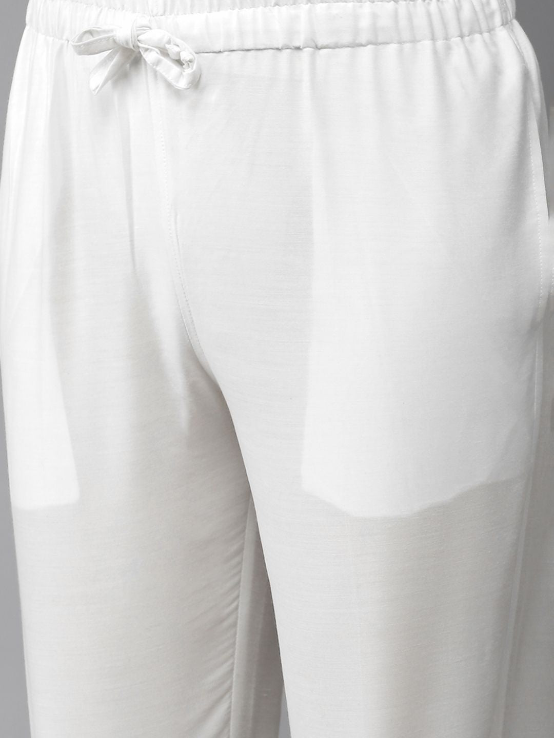 See Designs Men White Embroidered Chikankari Pure Cotton Kurta with Pyjamas