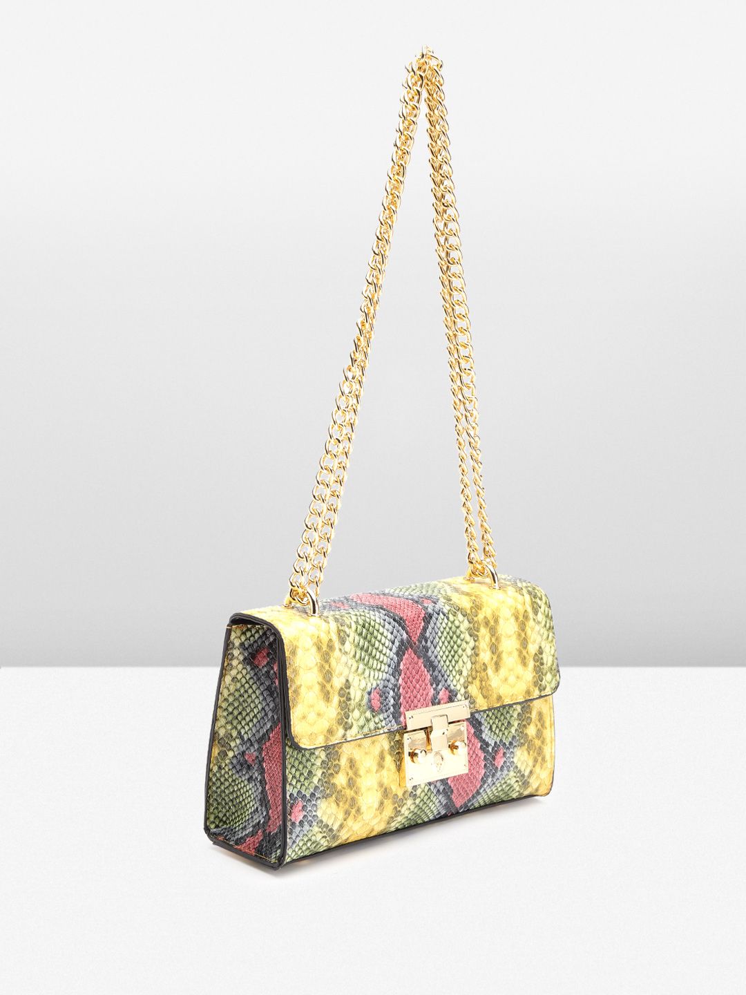 Lino Perros Snake Skin Textured Structured Sling Bag