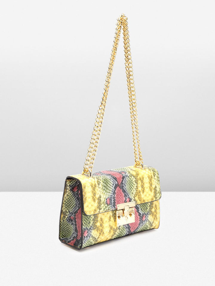 Lino Perros Snake Skin Textured Structured Sling Bag