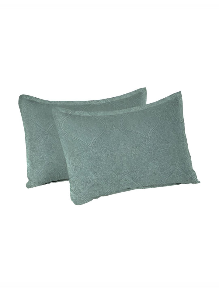 MYTRIDENT Green & Black 2 Pieces Pure Cotton Rectangle Pillow Covers