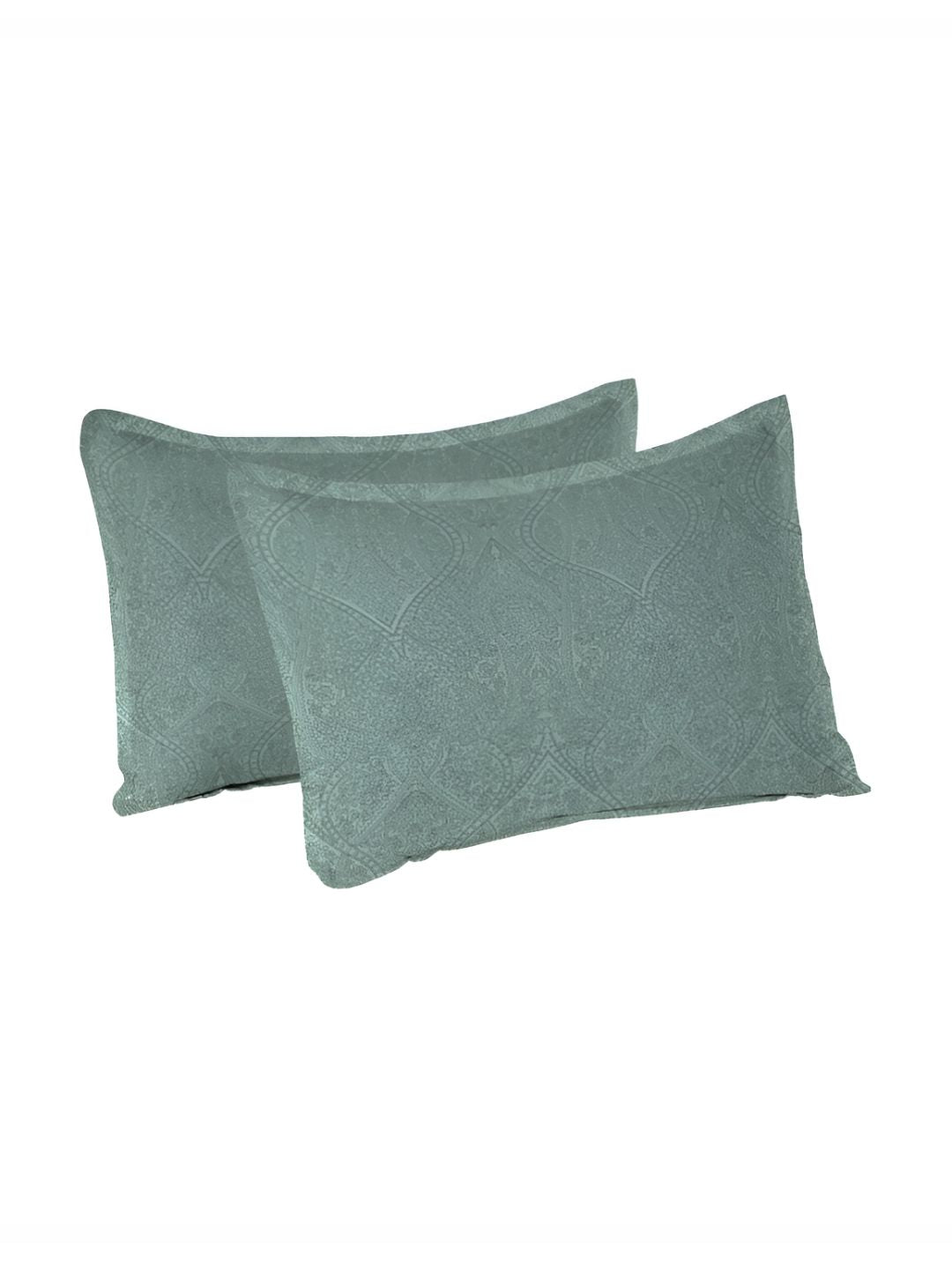 MYTRIDENT Green & Black 2 Pieces Pure Cotton Rectangle Pillow Covers