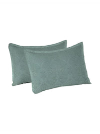 MYTRIDENT Green & Black 2 Pieces Pure Cotton Rectangle Pillow Covers