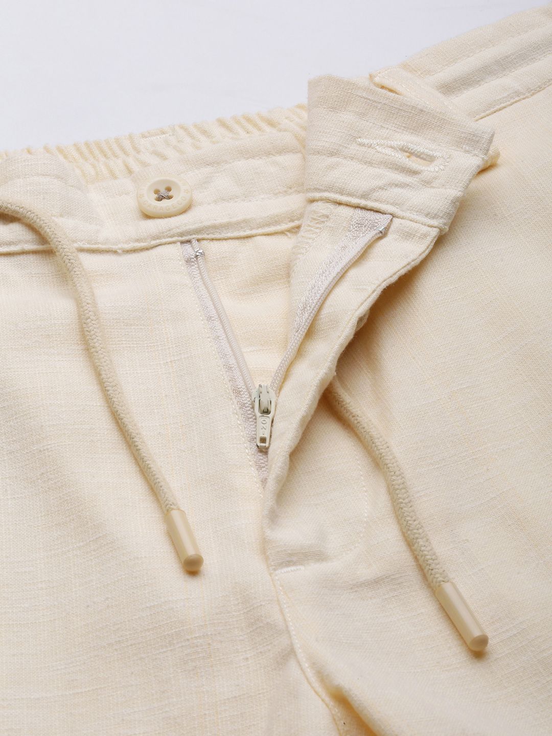 The Indian Garage Co Men Off White Slim Fit Joggers Trousers