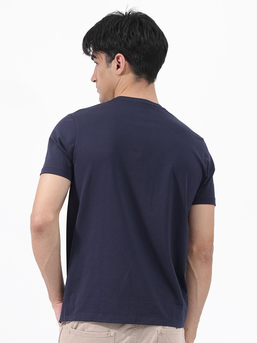 RARE RABBIT Men Rings-4 Slim Fit Solid Polo Collar T-Shirt
