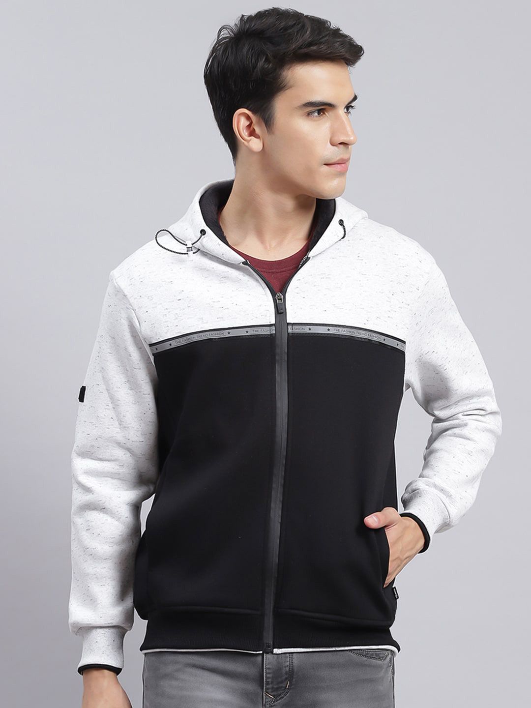 Monte Carlo Colourblocked Cotton Hooded Sweatshirt