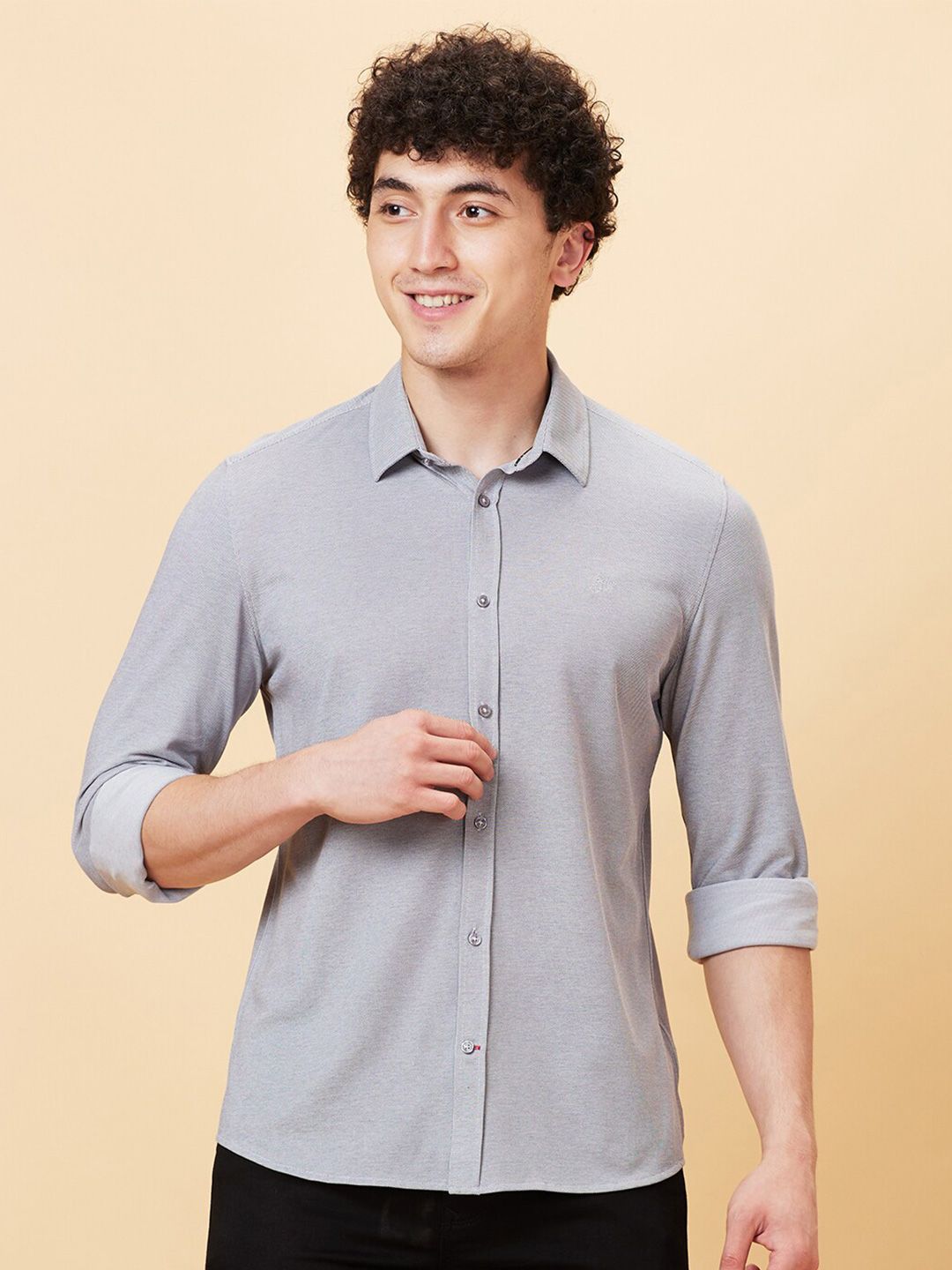 Being Human Spread Collar Slim Fit Casual Shirt