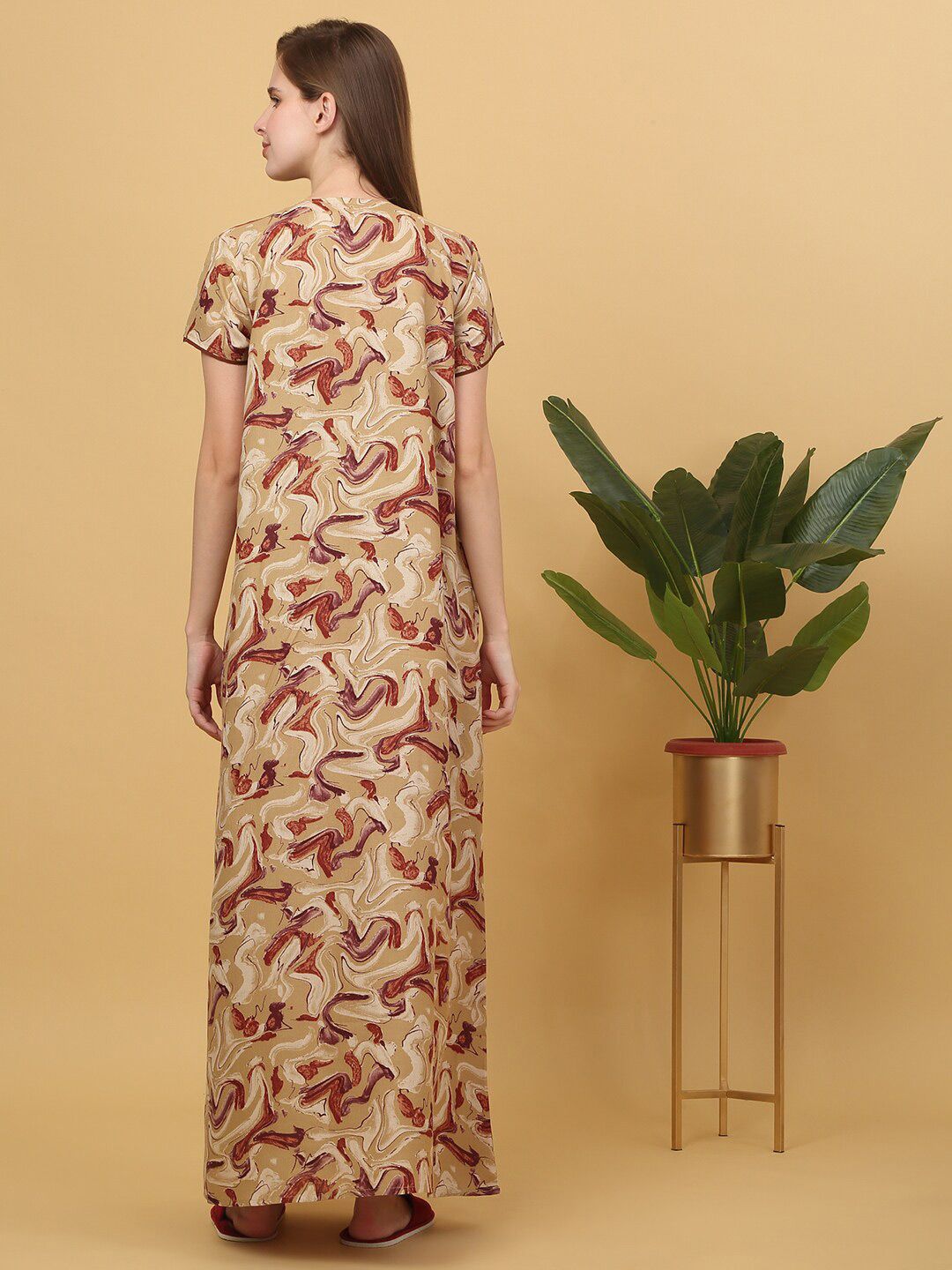 Sweet Dreams Printed pure cotton Maxi Nightdress