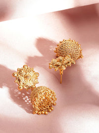 Rubans 22k Gold-Plated Artificial Beads Beaded Royalty Exquisite Necklace & Earrings