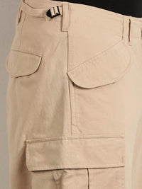 Thomas Scott Men Cricket Club Smart Loose Fit Cotton Cargos Trousers