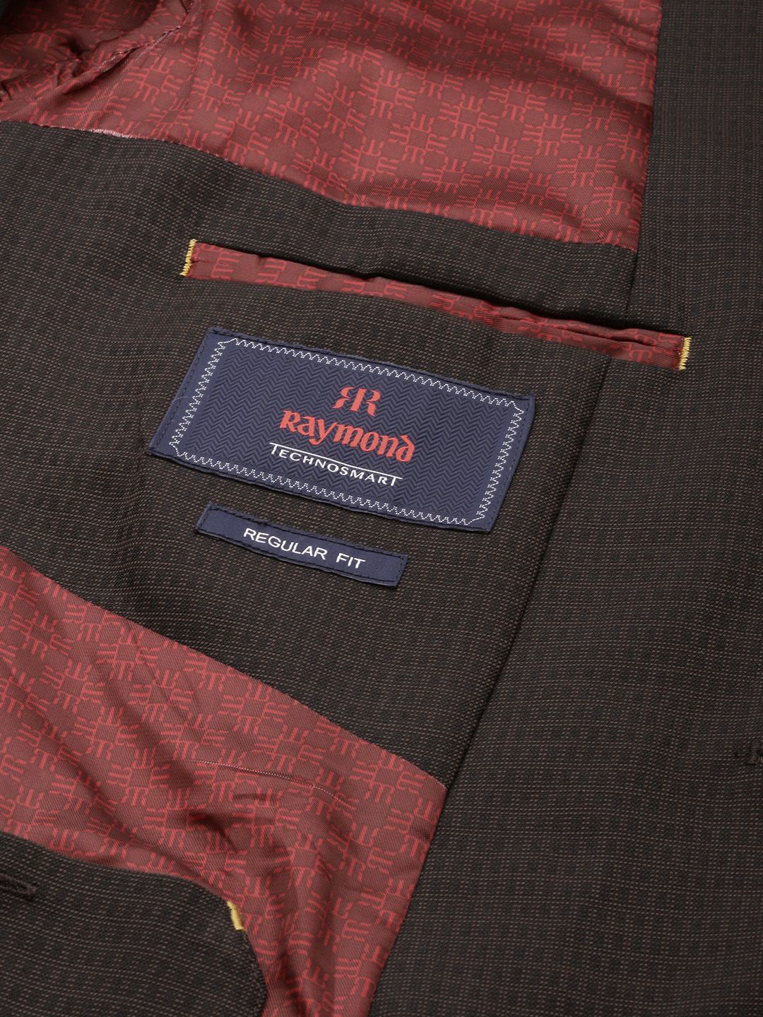 Raymond Notched Lapel Single Breasted Contemporary Fit Self Design Formal Blazers