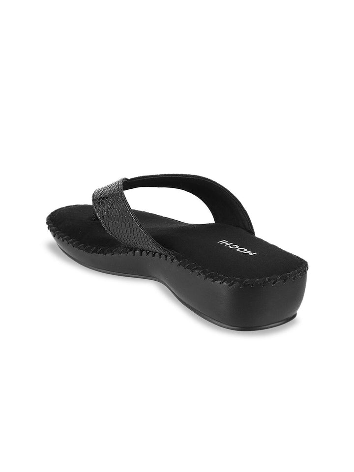 Mochi Black Embellished Comfort Sandals