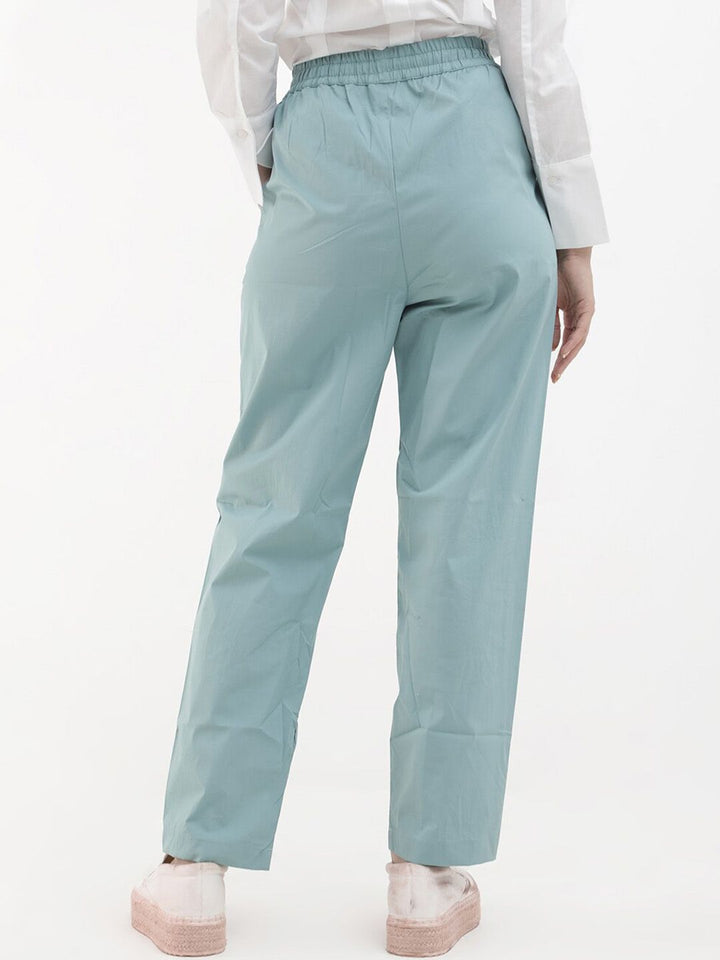 RAREISM Women Tailored High-Rise Cotton Parallel Trousers