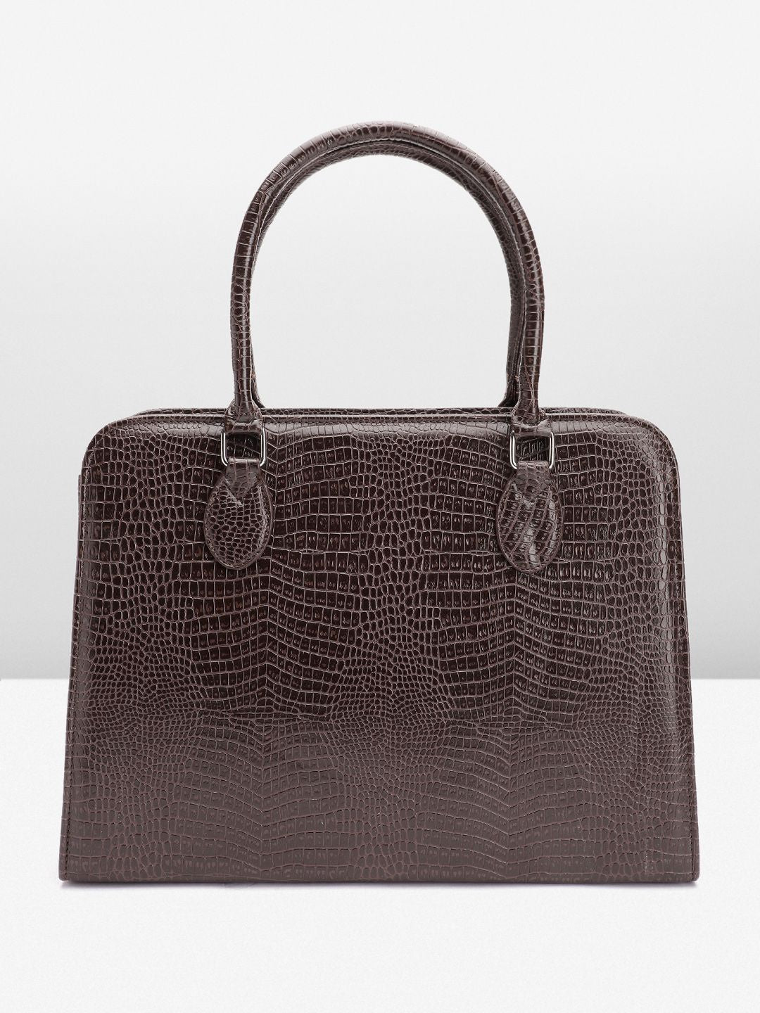 Lino Perros Croc Textured Structured Shoulder Bag