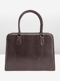 Lino Perros Croc Textured Structured Shoulder Bag