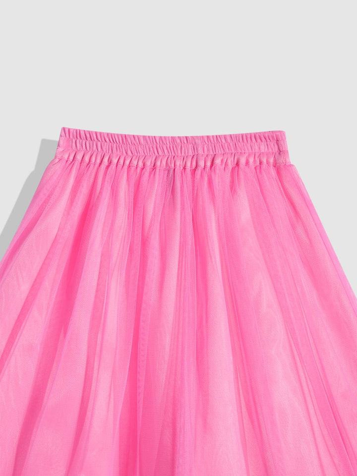 YK Girls Pink Printed Sibling Collection Ready to Wear Lehenga & Blouse With Dupatta