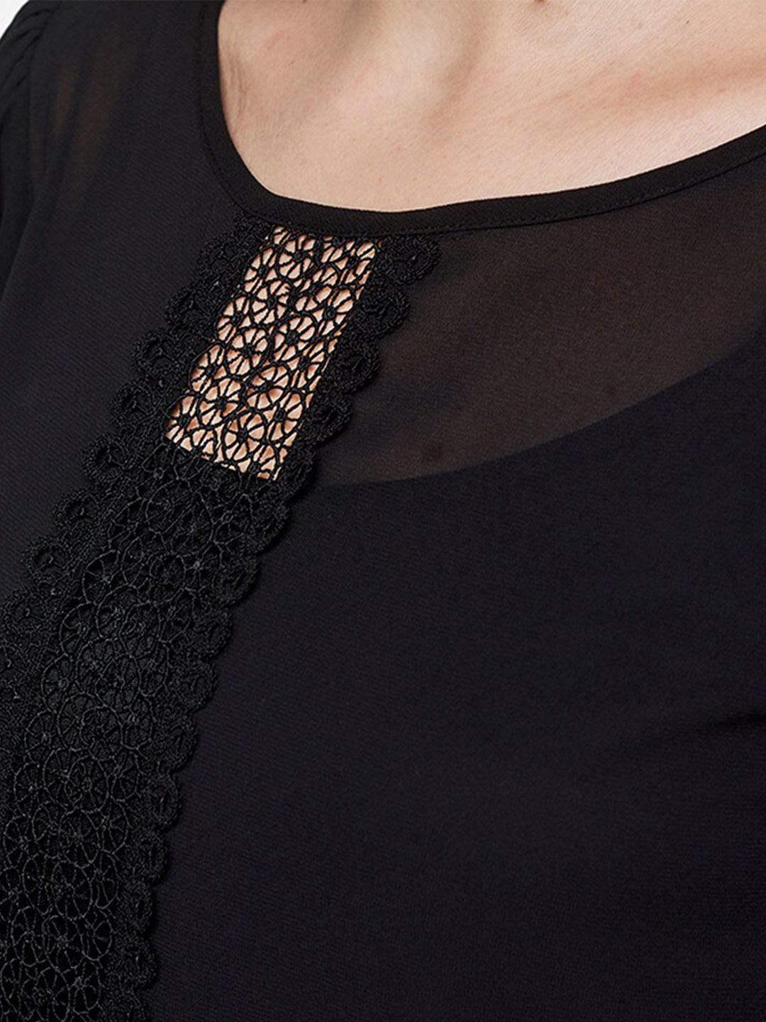 AND Black Women's Self Design Lace Up Top