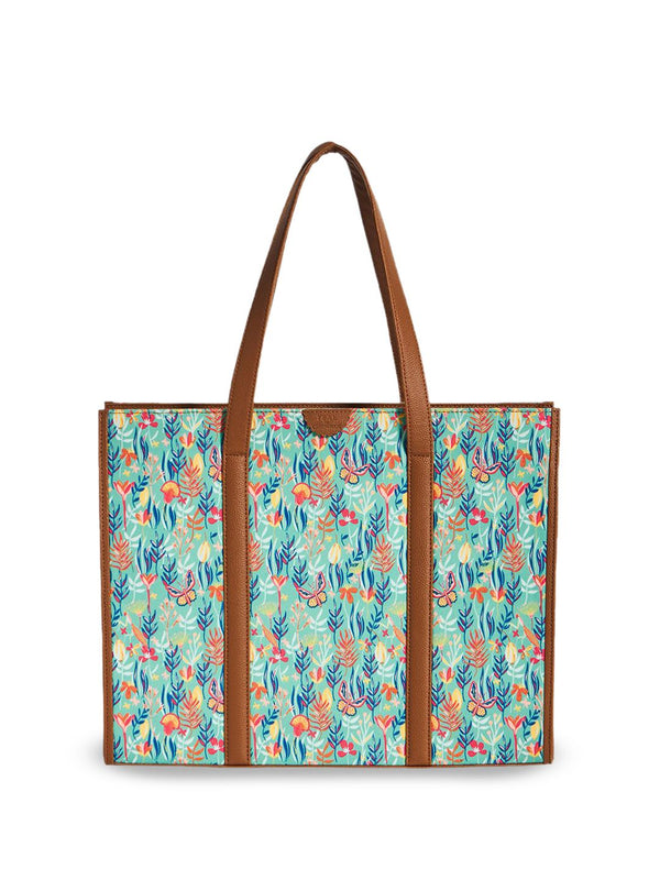 TEAL BY CHUMBAK Floral Printed Shopper Handheld Bag