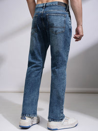 HIGHLANDER Men Bootcut Mid-Rise Light Fade Mildly Distressed Stretchable Jeans
