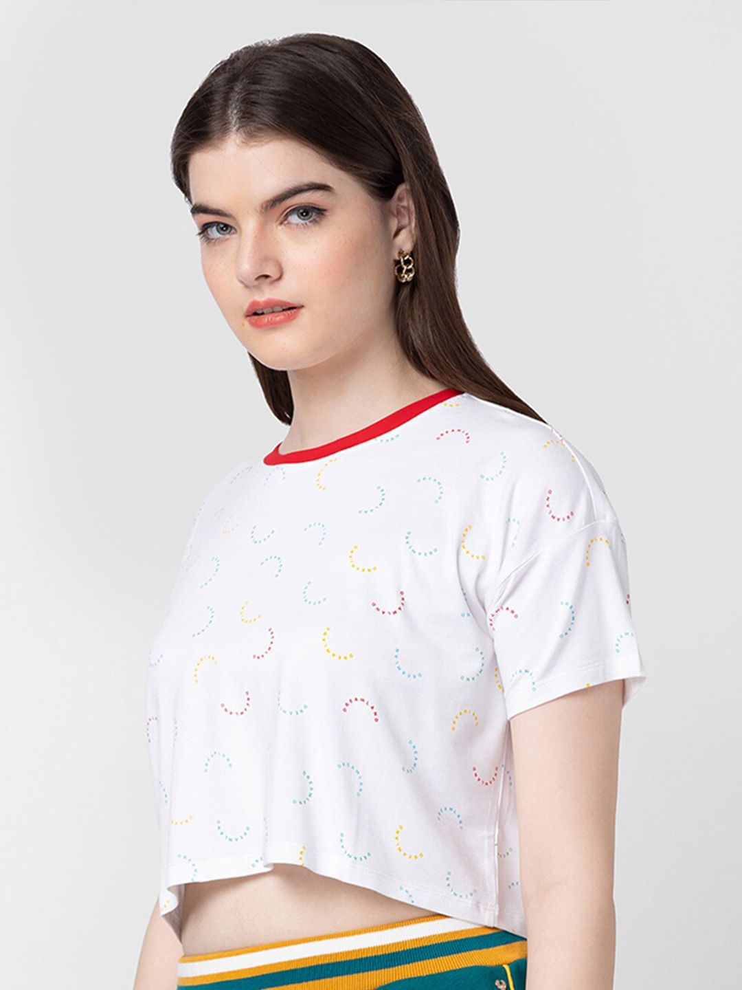 SPYKAR Women Typography Printed Slim Fit Cotton T-shirt