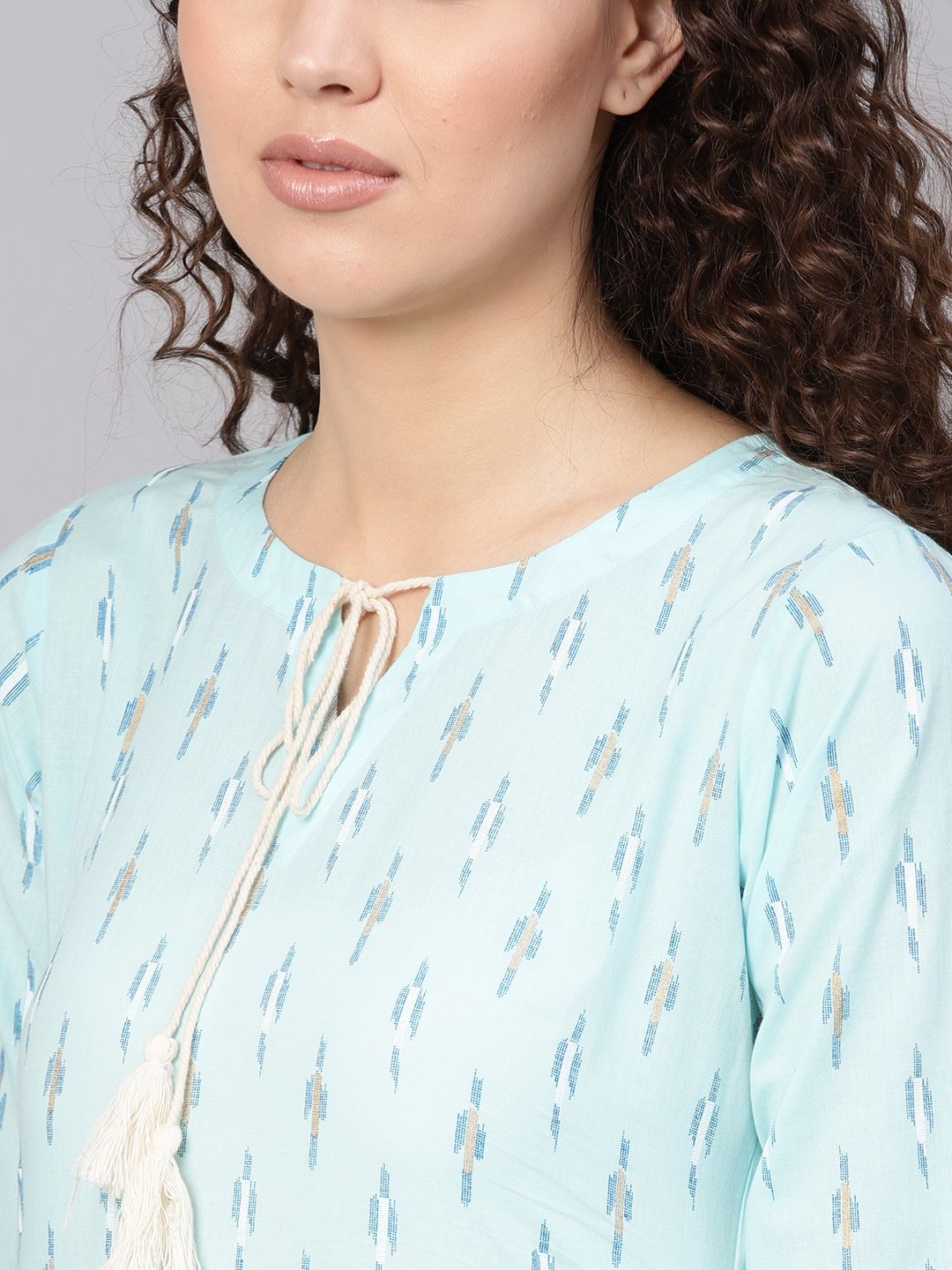 Gerua By Libas Women Blue Printed Kurta with Palazzos