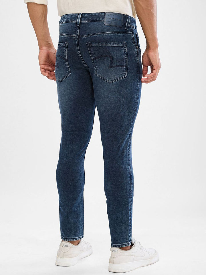 SPYKAR Men Slim Fit Clean Look Light Fade Cropped Stretchable Jeans