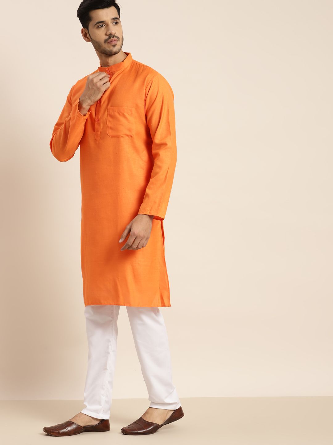 Anug by SOJANYA Men Orange Kurta