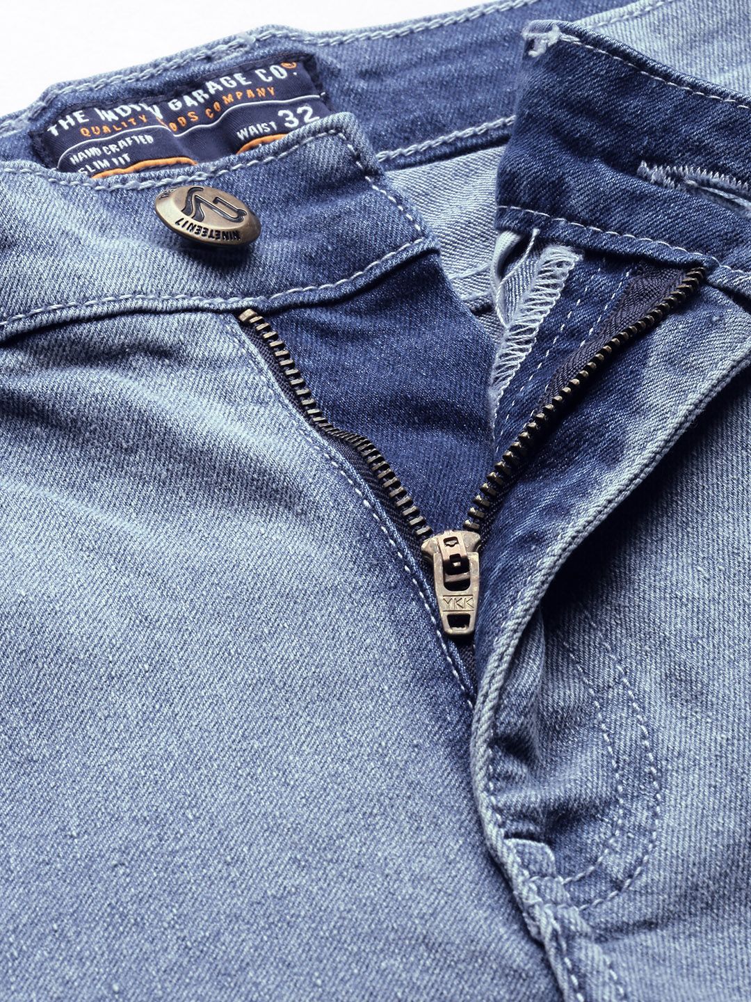 The Indian Garage Co Men Blue Slim Fit Denim Shorts