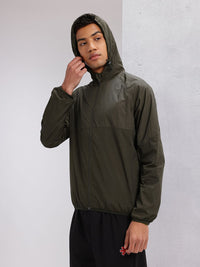 HRX by Hrithik Roshan Brand Logo Printed Rapid-Dry Hooded Training Jacket